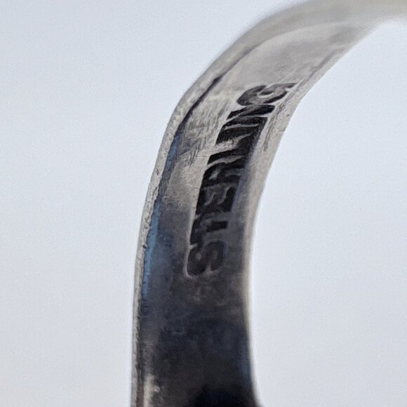 VTG Sterling Silver 925 Blue Cubic Zirconia Rope Border Statement Ring Size 6 - Picture 9 of 12